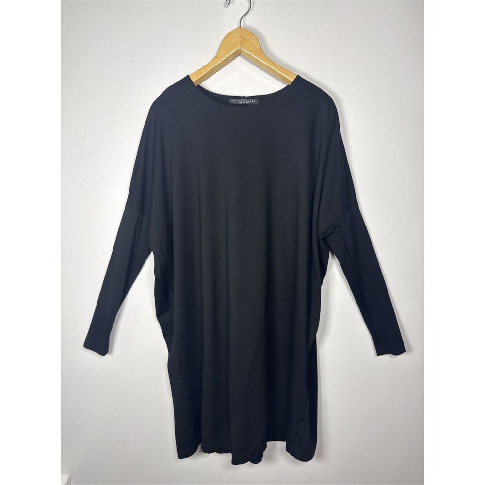 Bryn Walker Black Tunic Dress Size XXS Stretch Modal LBD Event Lagenlook Neutral